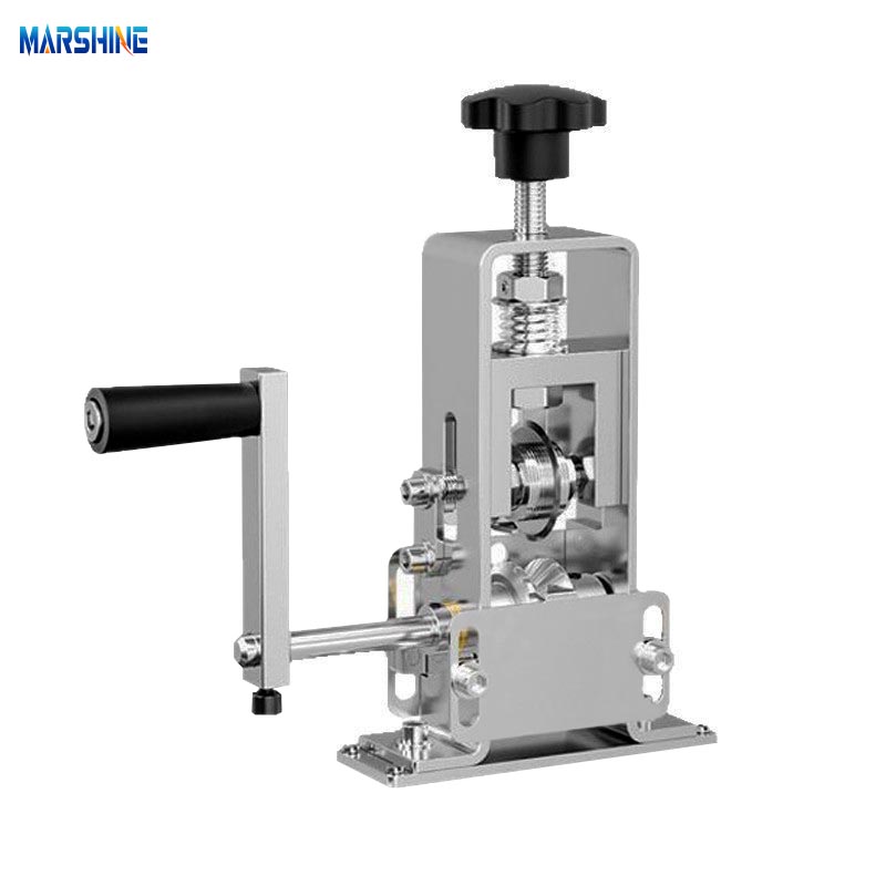 เครื่องปอกสายไฟแบบพกพาโครงเหล็กมือหมุน